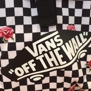 vans mow black checkerboard lunch bag